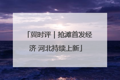 冀时评｜抢滩首发经济 河北持续上新