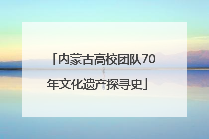 内蒙古高校团队70年文化遗产探寻史