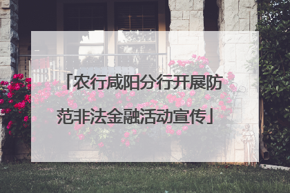 农行咸阳分行开展防范非法金融活动宣传