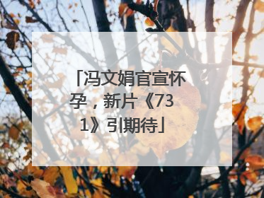 冯文娟官宣怀孕，新片《731》引期待