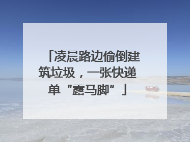 凌晨路边偷倒建筑垃圾，一张快递单“露马脚”