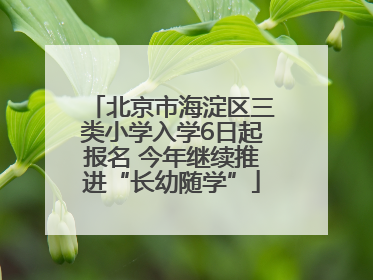 北京市海淀区三类小学入学6日起报名 今年继续推进“长幼随学”