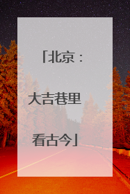 北京：大吉巷里看古今