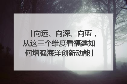 向远、向深、向蓝，从这三个维度看福建如何增强海洋创新动能