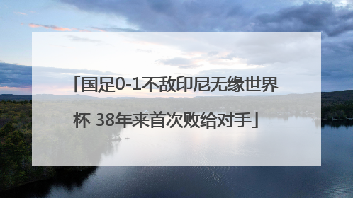国足0-1不敌印尼无缘世界杯 38年来首次败给对手