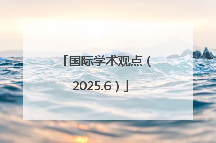 国际学术观点（2025.6）