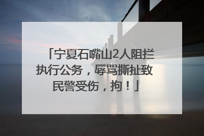 宁夏石嘴山2人阻拦执行公务，辱骂撕扯致民警受伤，拘！