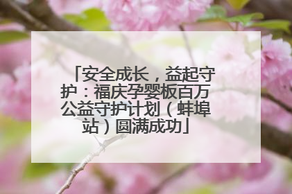 安全成长，益起守护：福庆孕婴板百万公益守护计划（蚌埠站）圆满成功