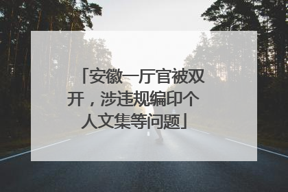 安徽一厅官被双开，涉违规编印个人文集等问题
