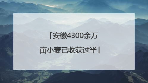 安徽4300余万亩小麦已收获过半
