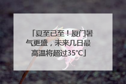 夏至已至！厦门暑气更盛，未来几日最高温将超过35℃
