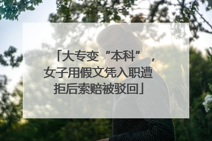 大专变“本科”，女子用假文凭入职遭拒后索赔被驳回