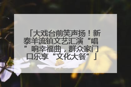大戏台前笑声扬！新泰羊流镇文艺汇演“唱”响幸福曲，群众家门口乐享“文化大餐”