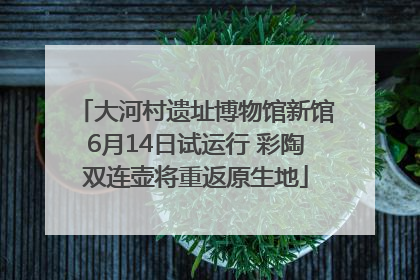 大河村遗址博物馆新馆6月14日试运行 彩陶双连壶将重返原生地