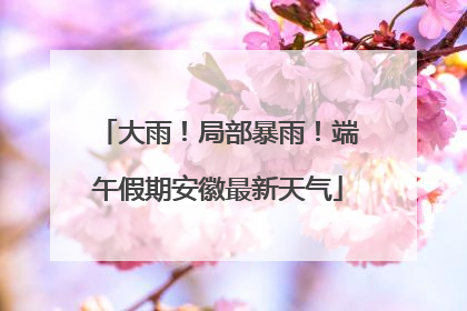 大雨！局部暴雨！端午假期安徽最新天气