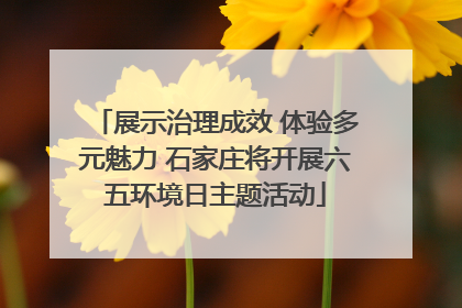 展示治理成效 体验多元魅力 石家庄将开展六五环境日主题活动