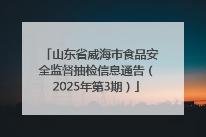 山东省威海市食品安全监督抽检信息通告（2025年第3期）