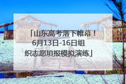 山东高考落下帷幕！6月13日-16日组织志愿填报模拟演练
