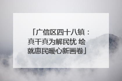 广信区四十八镇：真干真为解民忧 绘就惠民暖心新画卷