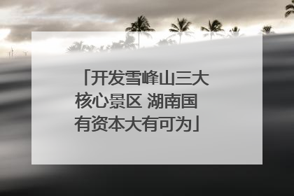 开发雪峰山三大核心景区 湖南国有资本大有可为