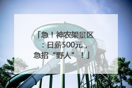急！神农架景区：日薪500元，急招“野人”！