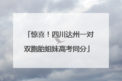 惊喜！四川达州一对双胞胎姐妹高考同分