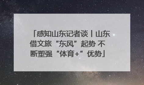 感知山东记者谈丨山东借文旅“东风”起势 不断塑强“体育+”优势