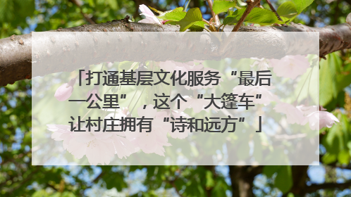 打通基层文化服务“最后一公里”，这个“大篷车”让村庄拥有“诗和远方”