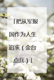 把从军报国作为人生追求（金台点兵）