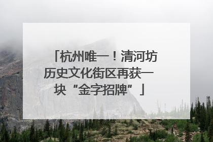 杭州唯一！清河坊历史文化街区再获一块“金字招牌”