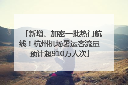 新增、加密一批热门航线！杭州机场暑运客流量预计超910万人次