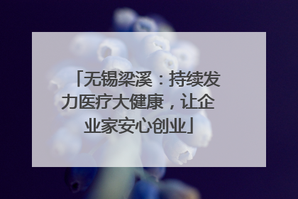 无锡梁溪：持续发力医疗大健康，让企业家安心创业