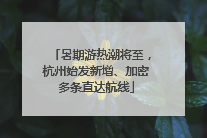 暑期游热潮将至，杭州始发新增、加密多条直达航线