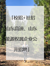 校招+社招 山东高速、山东能源权属企业公开招聘