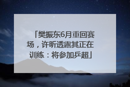 樊振东6月重回赛场，许昕透露其正在训练：将参加乒超