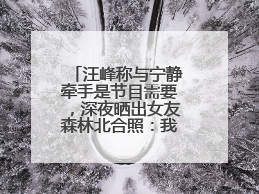 汪峰称与宁静牵手是节目需要，深夜晒出女友森林北合照：我俩好着呢！