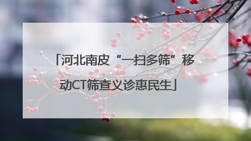 河北南皮“一扫多筛”移动CT筛查义诊惠民生