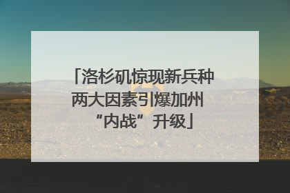 洛杉矶惊现新兵种 两大因素引爆加州“内战”升级
