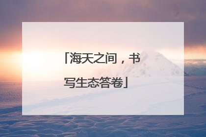 海天之间，书写生态答卷