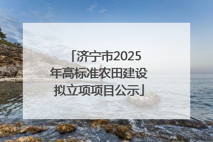 济宁市2025年高标准农田建设拟立项项目公示