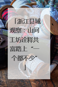 浙江县域观察：山间工坊诠释共富路上“一个都不少”