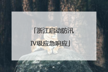 浙江启动防汛Ⅳ级应急响应