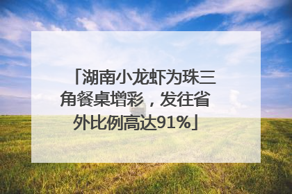 湖南小龙虾为珠三角餐桌增彩，发往省外比例高达91%