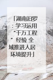 湖南汨罗：学习运用“千万工程”经验 全域推进人居环境提升