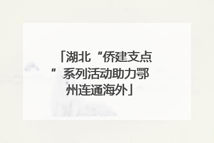 湖北“侨建支点”系列活动助力鄂州连通海外