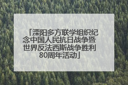溧阳多方联学组织纪念中国人民抗日战争暨世界反法西斯战争胜利80周年活动