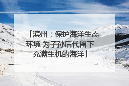 滨州：保护海洋生态环境 为子孙后代留下充满生机的海洋