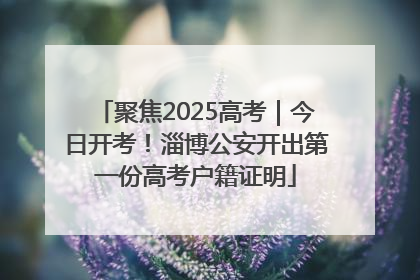 聚焦2025高考｜今日开考！淄博公安开出第一份高考户籍证明