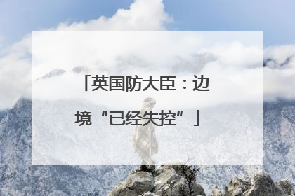 英国防大臣：边境“已经失控”