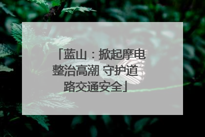 蓝山：掀起摩电整治高潮 守护道路交通安全